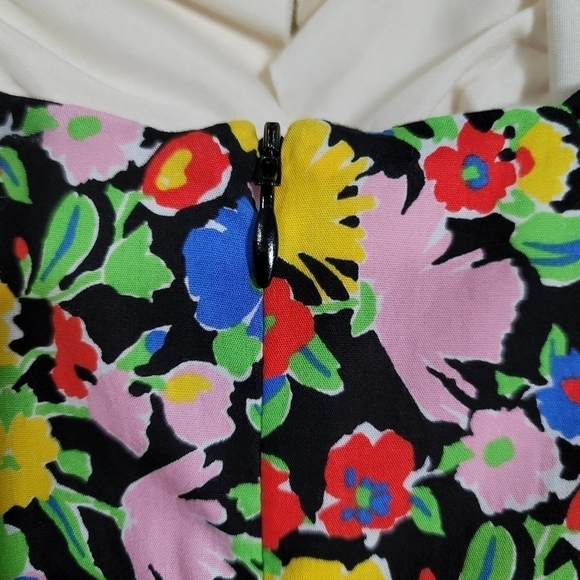 Zara Floral Puff Shoulder Mini Dress XS Dramatic Gigot Statement Sleeve Cotton - Picture 12 of 12